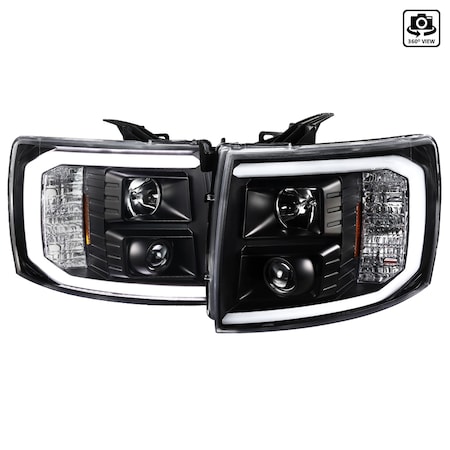 Spec-D Tuning 07-13 Chevy Silverado LED Bar Prjctr Hdlghts- Blk, 2LHP-SIV07JM-G2-TM 2LHP-SIV07JM-G2-TM